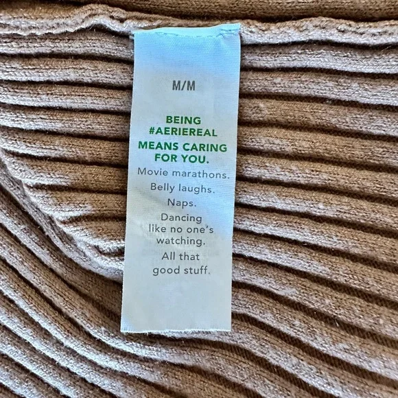 Aerie Ribbed Tan Cropped Cardigan - Picture 6 of 6